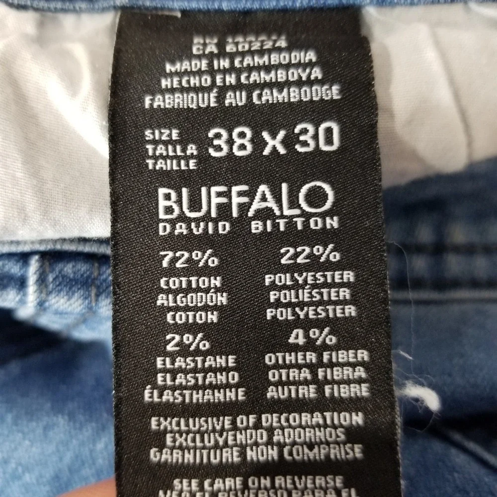 Buffalo David Bitton jeans mens 38 x 30 Axel slim straight blue flex denim pants